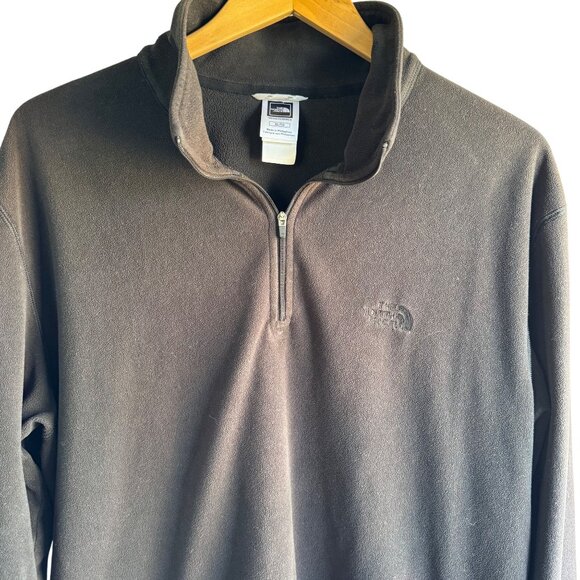 The North Face Mens XL Black 1/4 Zip Pullover Fleece Jacket Athletic - Picture 8 of 8